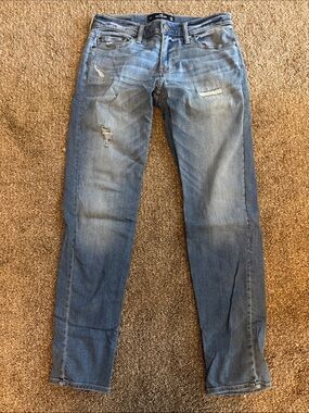 Hollister Slim Men’s Jeans in Faded Blue with Distressing
